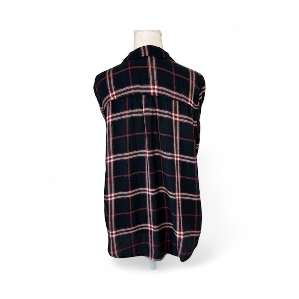 Abercrombie & Fitch Navy and Red Plaid Flannel Shirt - Picture 3 of 4